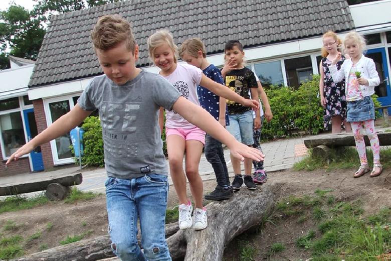 Children playing in a schoolyard