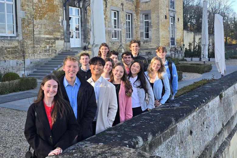 CES students from Baylor University during a business visit at Chateau Neercanne