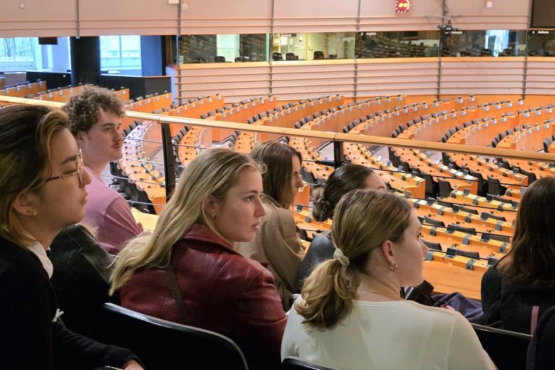 CES students during a field trip to the European Parliament in Brussels