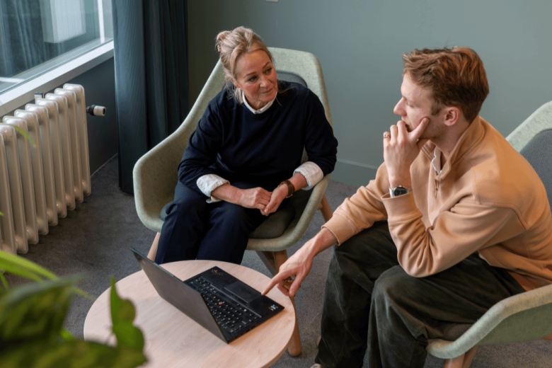 2 persons in meeting