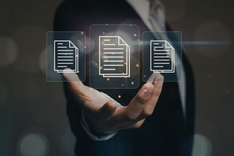 hand holding documents