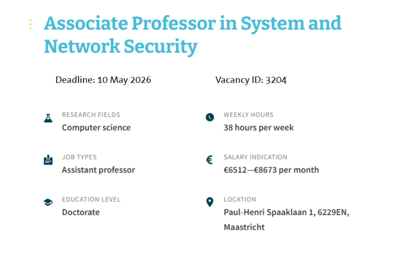 Associate Professor in System and Network Security at DACS