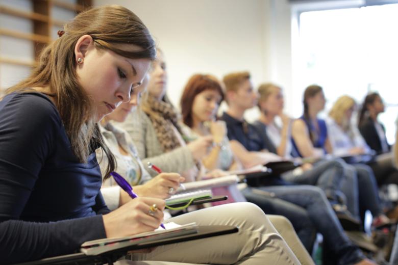 Students writing