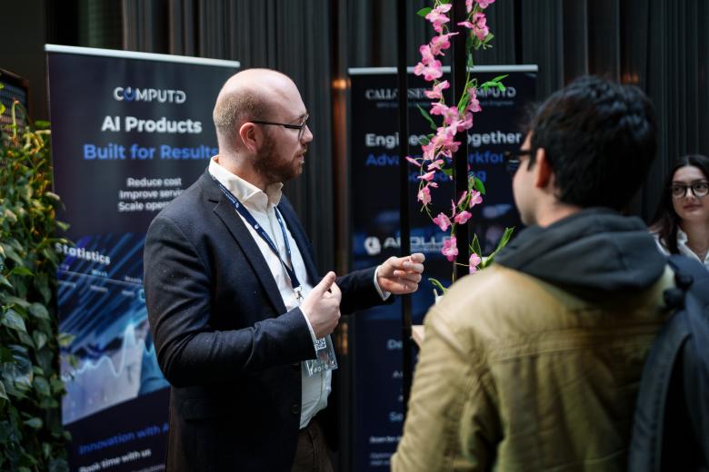 Man in suit on career fair