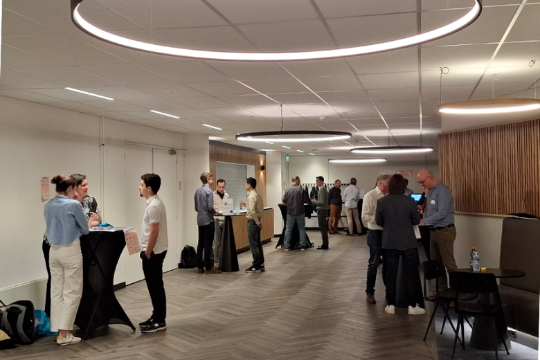 People talking at event