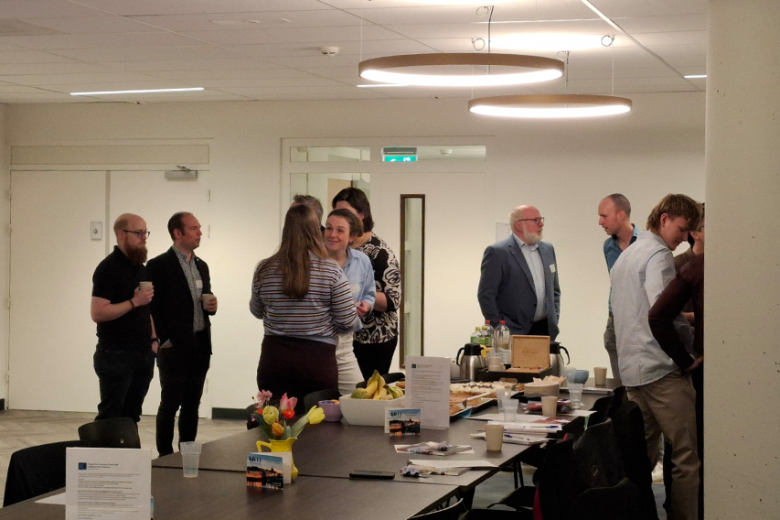People talking at event