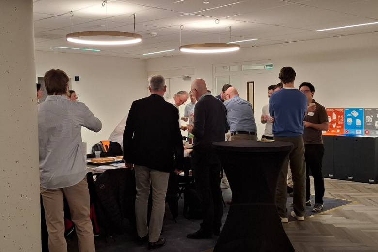 People talking at event