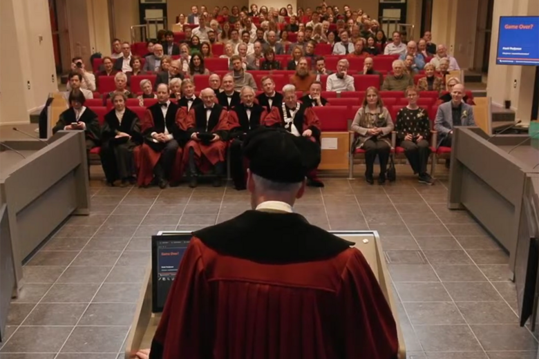 Professor standing in front of audience
